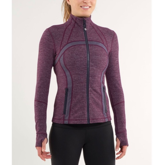 lululemon athletica Jackets & Blazers - Lululemon Define Jacket Black Swan Heathered Plum Mini Check sz 4